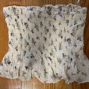 Strapless floral top, only worn once!